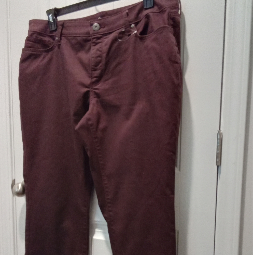 St. John's Bay Plus Size 18W Chocolate Straight Leg Denim Blue Jeans